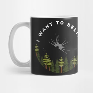 I Want to Belive - Shadow Ship - Circle - Black - Sci-Fi Mug